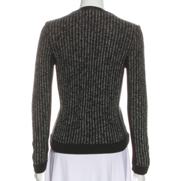 Rag & Bone Moto Sweater Jacket with lamb leather trim - Picture 3 of 10